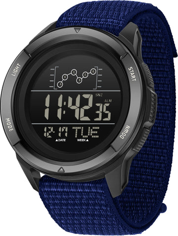Findtime Military Watches for Men Tactical Digital Sport Watch Waterproof Army Outdoor Nylon Strap Electronic Mens Watch LED Luminous Alarm Stopwatch